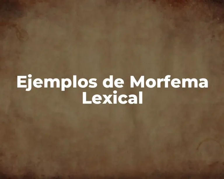 Ejemplos de Morfema Lexical