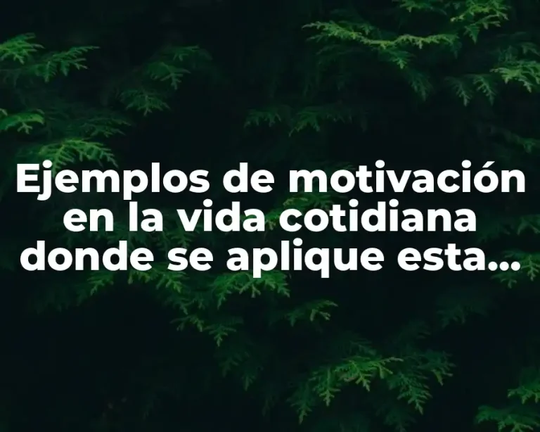 Ejemplos de motivación en la vida cotidiana donde se aplique esta fuerza