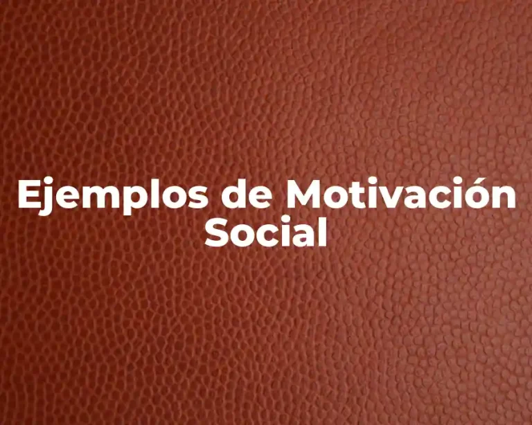 Ejemplos de Motivación Social
