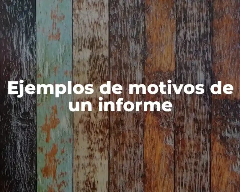 Ejemplos de motivos de un informe