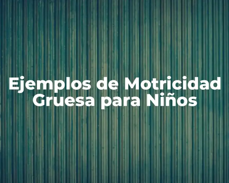 Ejemplos de Motricidad Gruesa para Niños