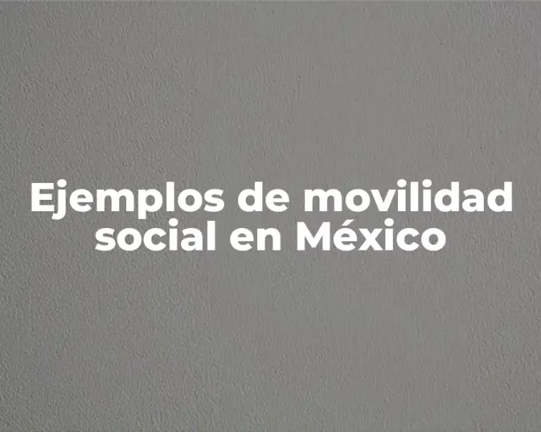 Ejemplos de movilidad social en México