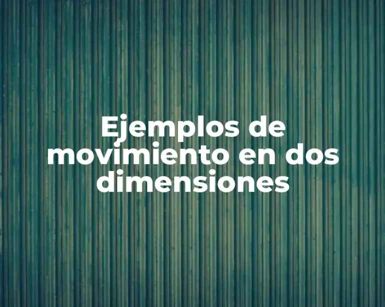 Ejemplos de movimiento en dos dimensiones