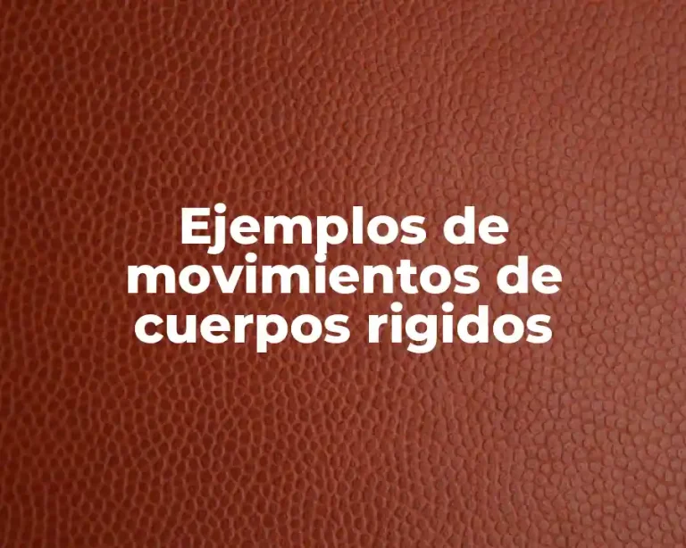 Ejemplos de movimientos de cuerpos rigidos
