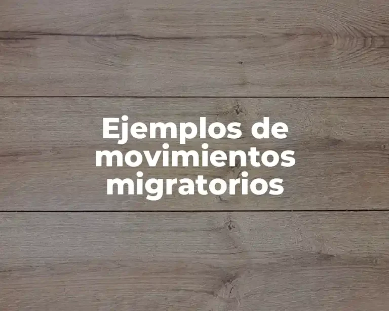 Ejemplos de movimientos migratorios