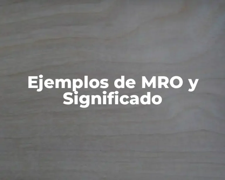 Ejemplos de MRO y Significado