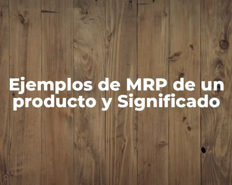 Ejemplos de MRP de un producto y Significado