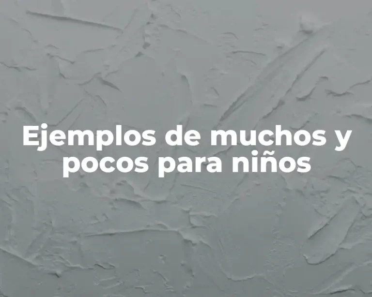 Ejemplos de muchos y pocos para niños