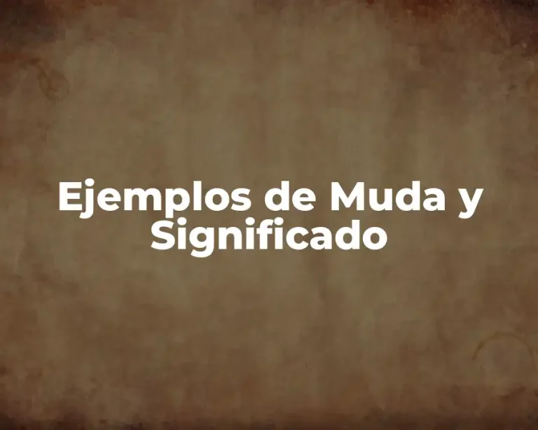 Ejemplos de Muda y Significado