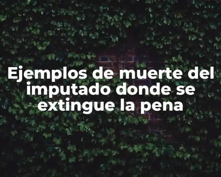 Ejemplos de muerte del imputado donde se extingue la pena