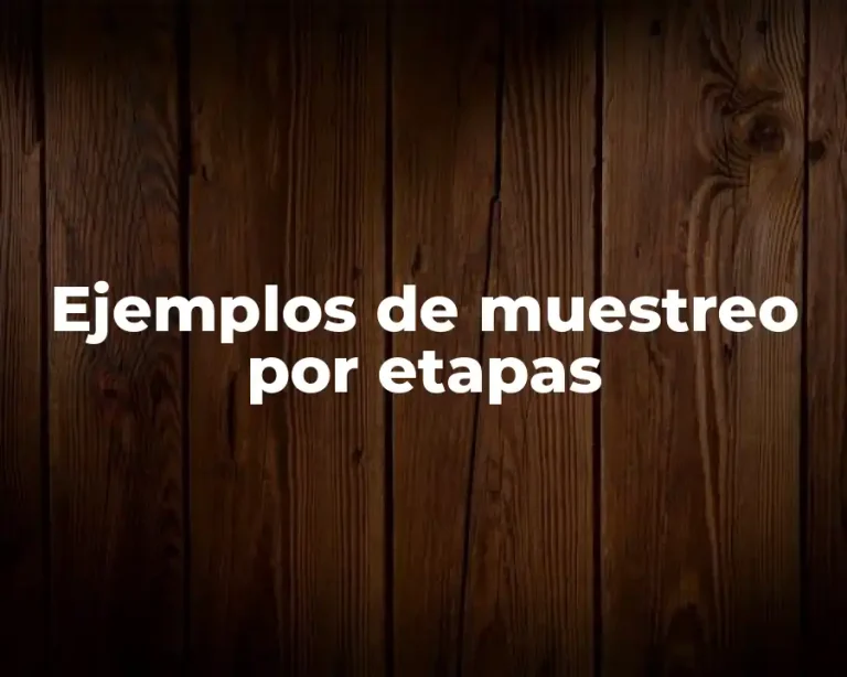 Ejemplos de muestreo por etapas