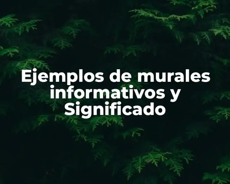 Ejemplos de murales informativos y Significado