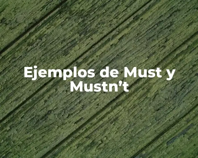 Ejemplos de Must y Mustn’t