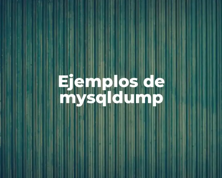 Ejemplos de mysqldump