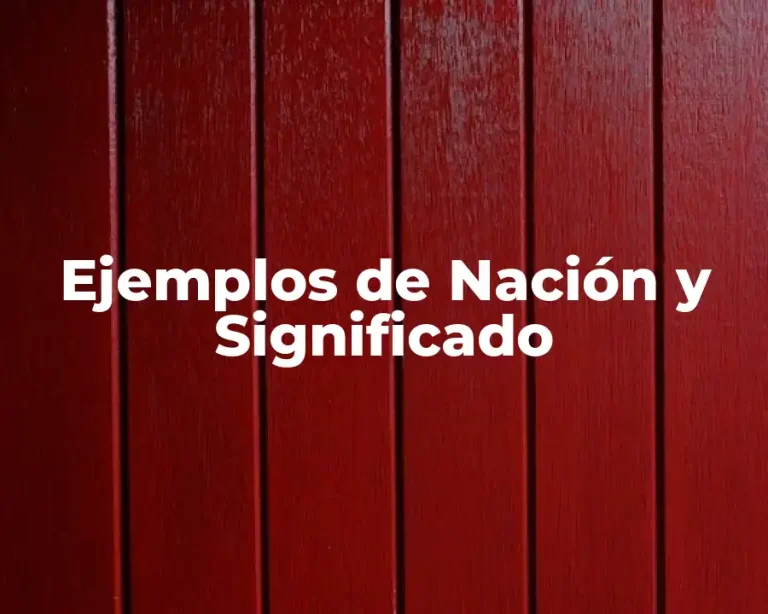 Ejemplos de Nación y Significado