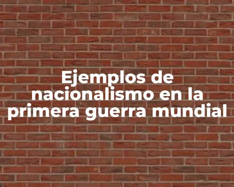 Ejemplos de nacionalismo en la primera guerra mundial