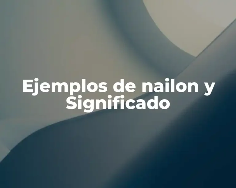 Ejemplos de nailon y Significado