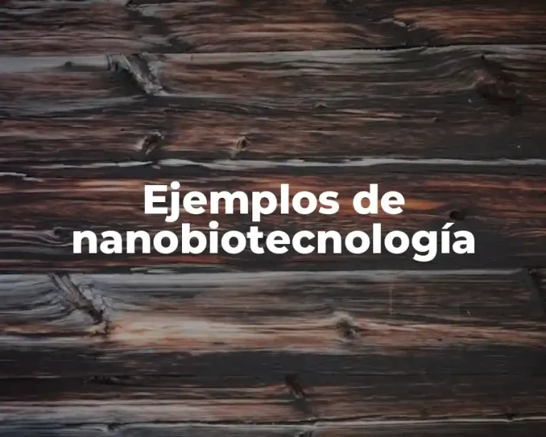 Ejemplos de nanobiotecnología