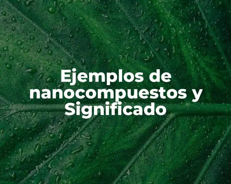 Ejemplos de nanocompuestos y Significado