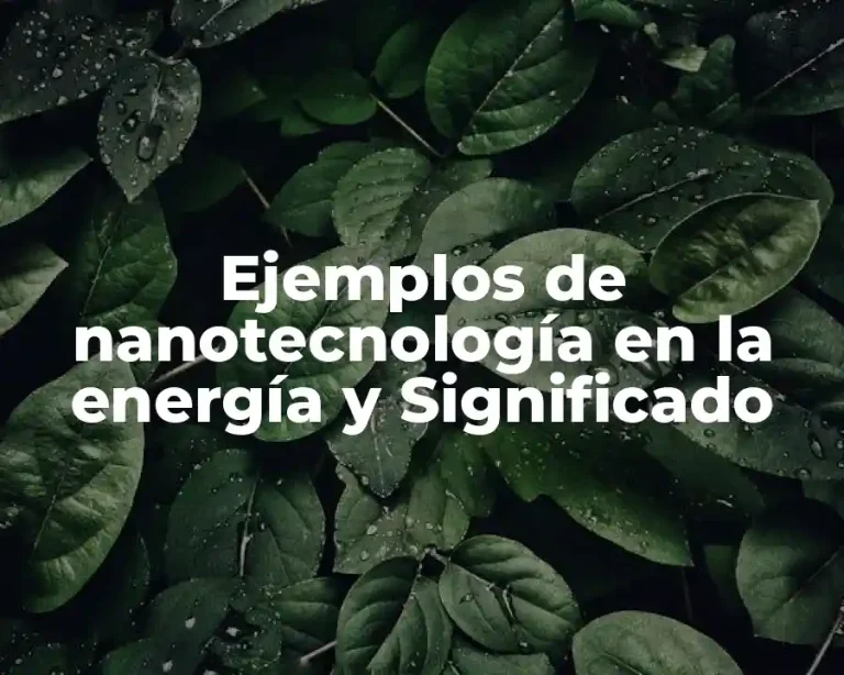 Ejemplos de nanotecnología en la energía y Significado