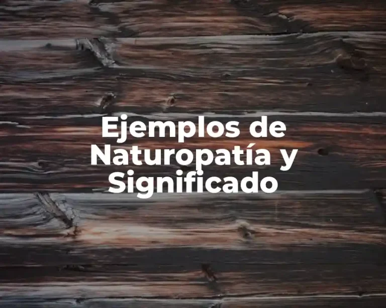Ejemplos de Naturopatía y Significado