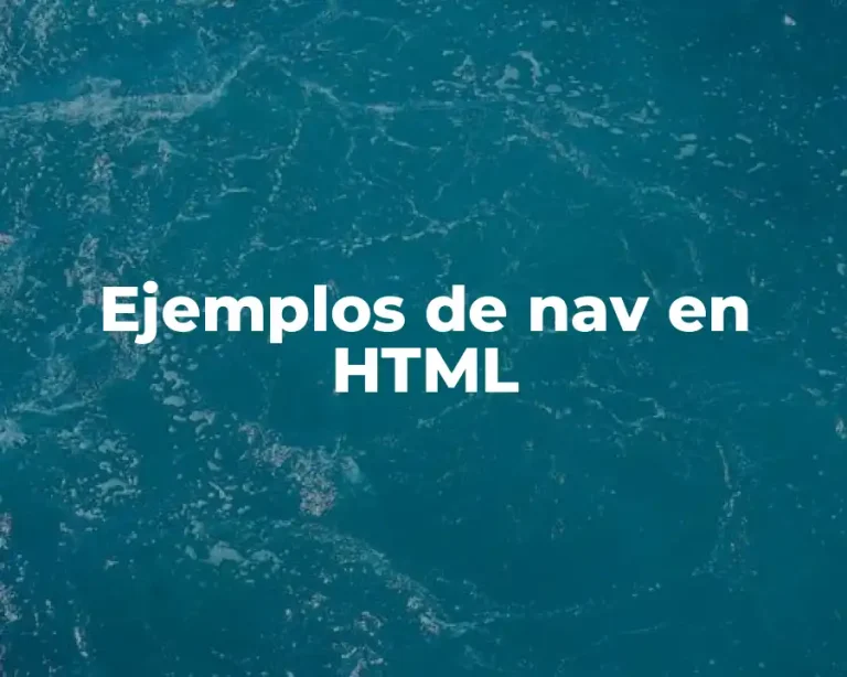 Ejemplos de nav en HTML