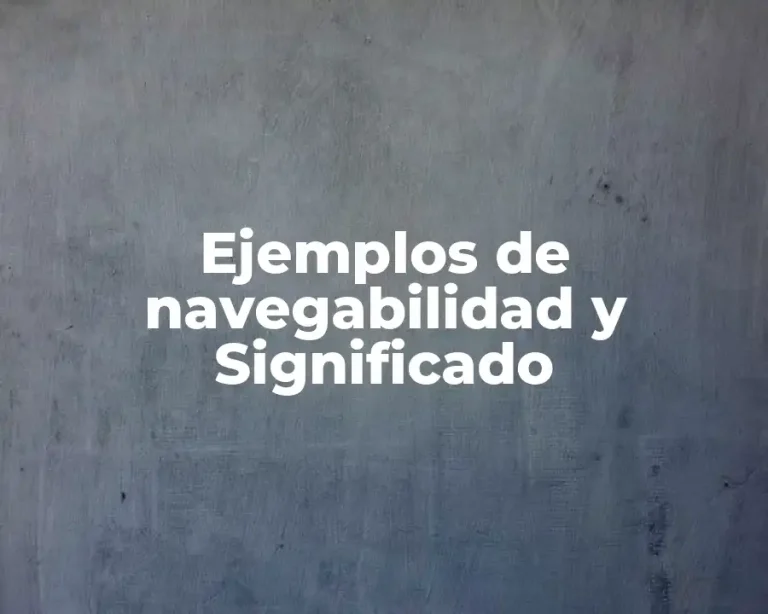 Ejemplos de navegabilidad y Significado