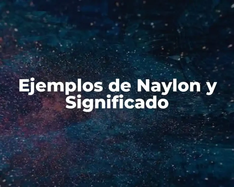 Ejemplos de Naylon y Significado