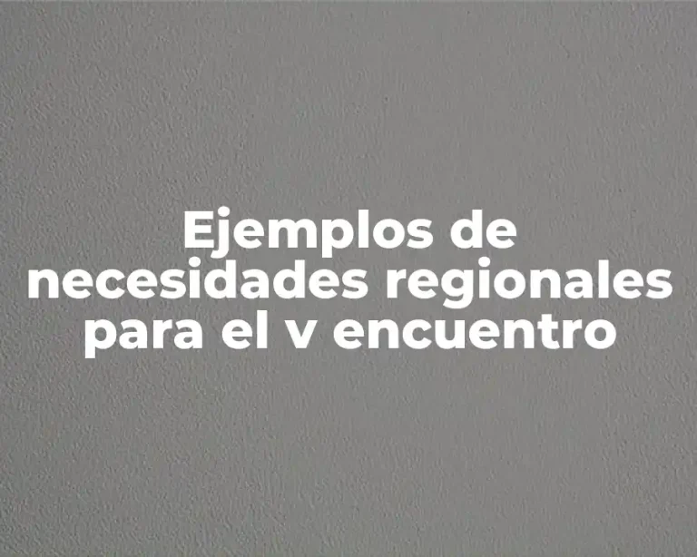 Ejemplos de necesidades regionales para el v encuentro