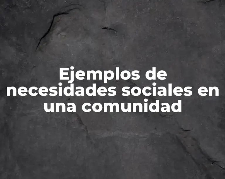 Ejemplos de necesidades sociales en una comunidad