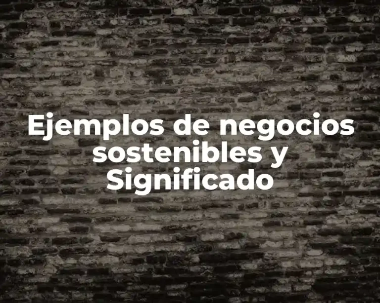 Ejemplos de negocios sostenibles y Significado