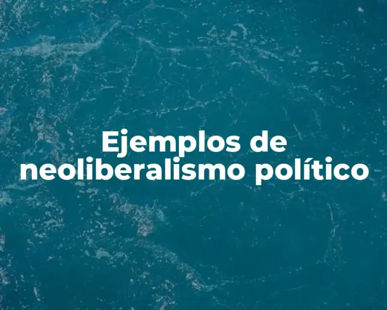 Ejemplos de neoliberalismo político