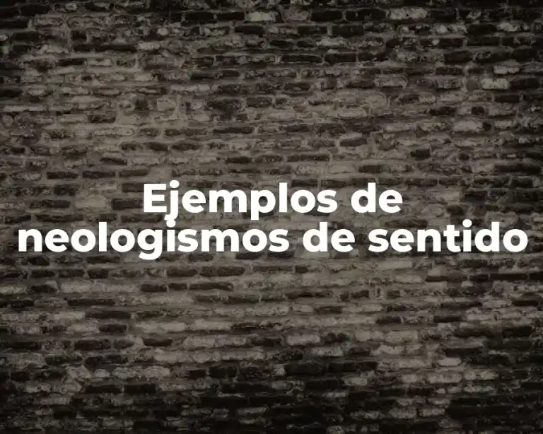 Ejemplos de neologismos de sentido