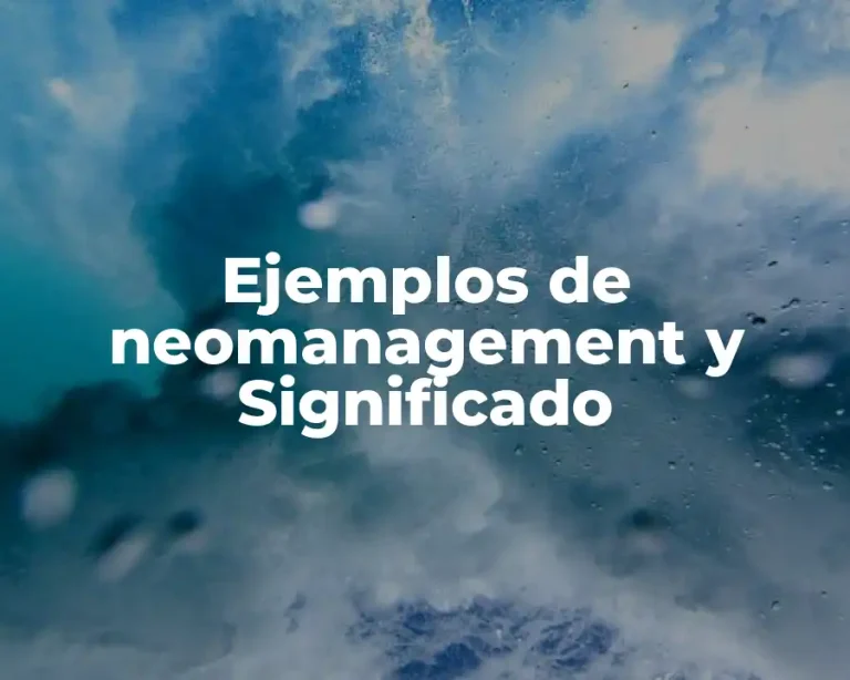 Ejemplos de neomanagement y Significado