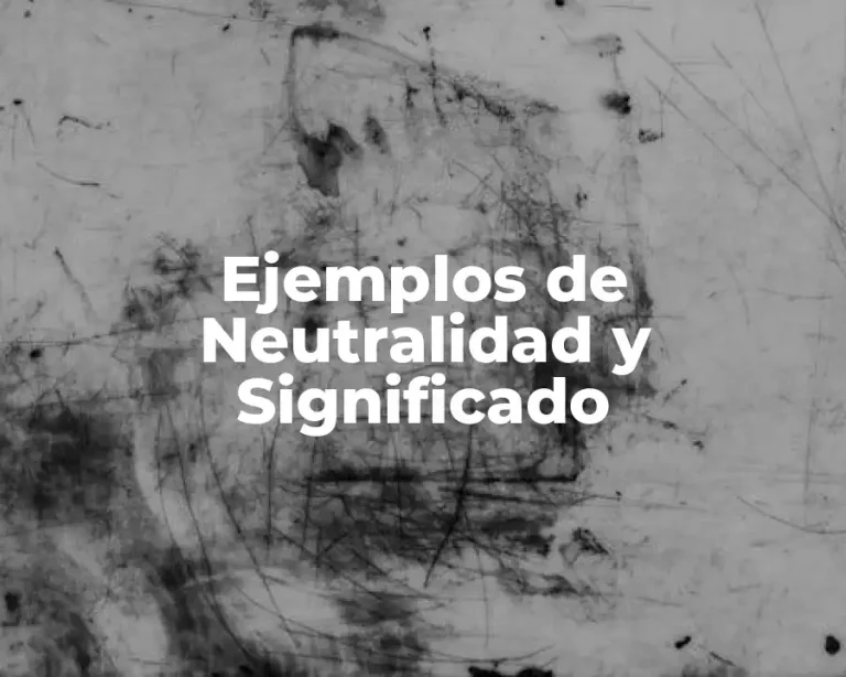 Ejemplos de Neutralidad y Significado