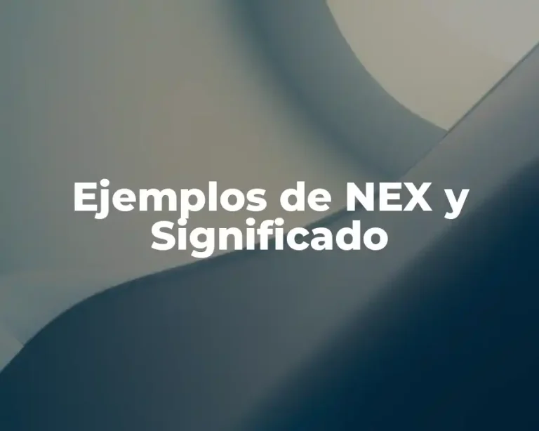 Ejemplos de NEX y Significado