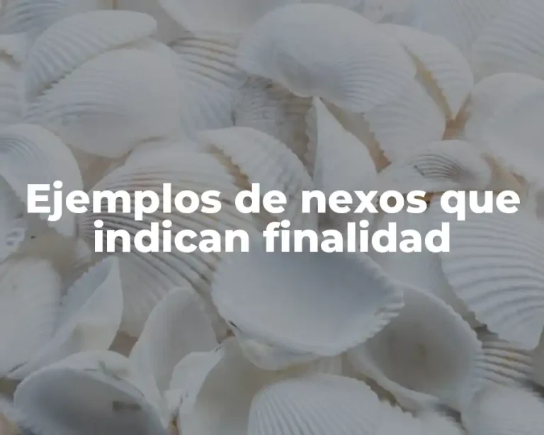 Ejemplos de nexos que indican finalidad