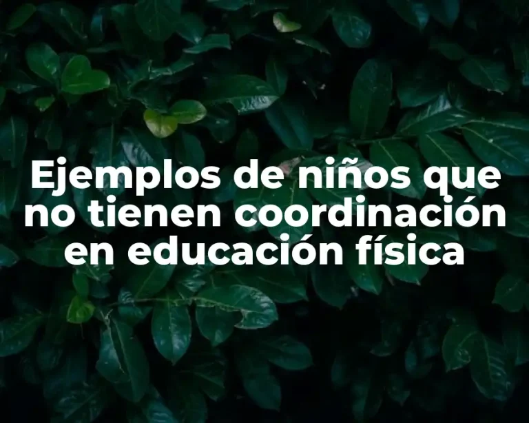 Ejemplos de niños que no tienen coordinación en educación física
