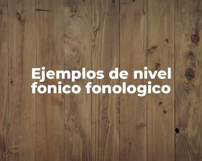 Ejemplos de nivel fonico fonologico