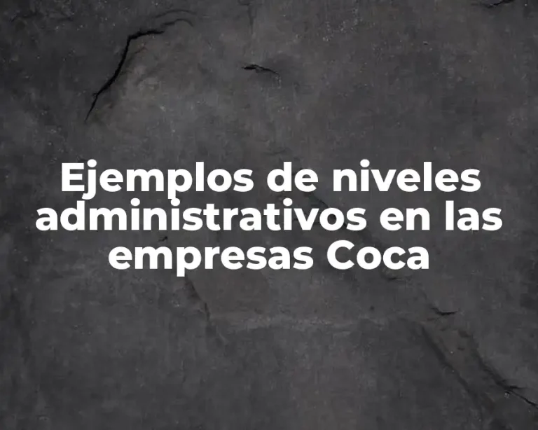 Ejemplos de niveles administrativos en las empresas Coca