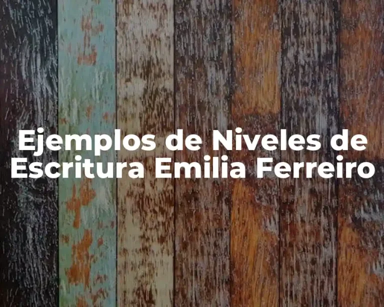 Ejemplos de Niveles de Escritura Emilia Ferreiro