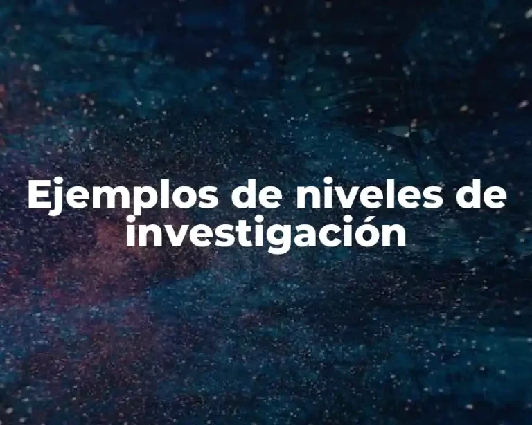 Ejemplos de niveles de investigación