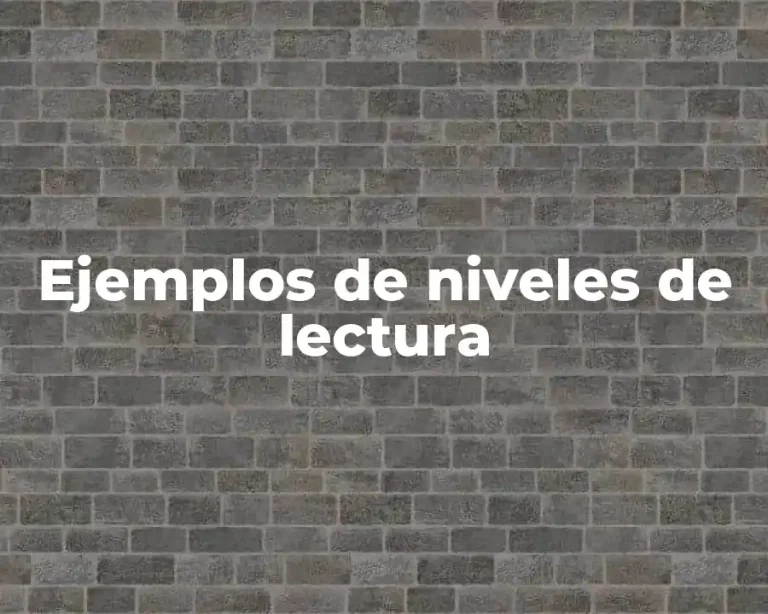 Ejemplos de niveles de lectura