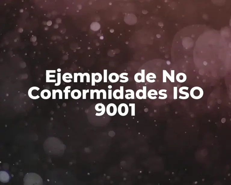 Ejemplos de No Conformidades ISO 9001
