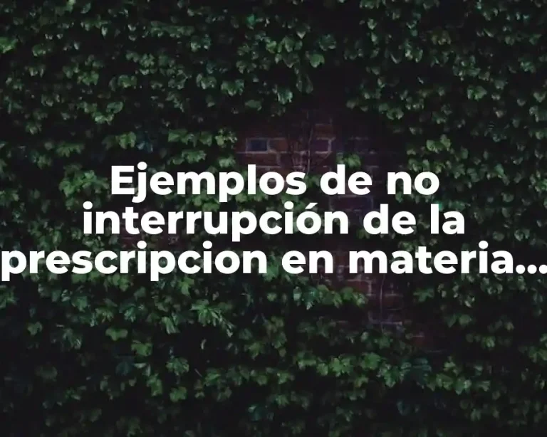Ejemplos de no interrupción de la prescripcion en materia penal