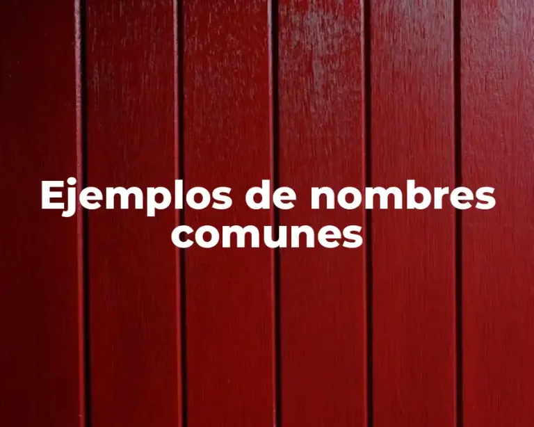 Ejemplos de nombres comunes