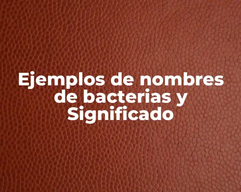 Ejemplos de nombres de bacterias y Significado