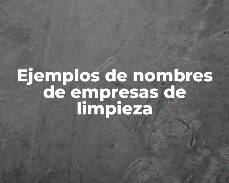 Ejemplos de nombres de empresas de limpieza