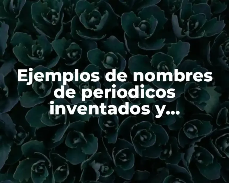 Ejemplos de nombres de periodicos inventados y Significado