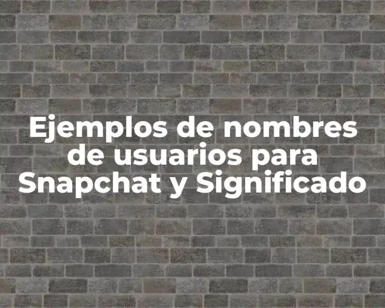 Ejemplos de nombres de usuarios para Snapchat y Significado